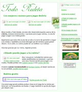 www.todoruleta.com - Encuentra información sobre cómo y dónde jugar a la ruleta su historia las instrucciones para jugar y enlaces interesantes
