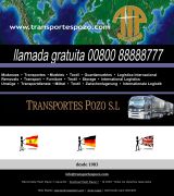 www.transportespozo.com - Compañía dedicada al transporte internacional especialmente en los campos de transporte de cualquier tipo de muebles o textil
